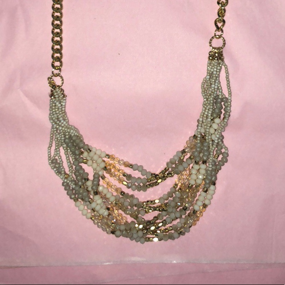 NWOT Gold Beaded Necklace